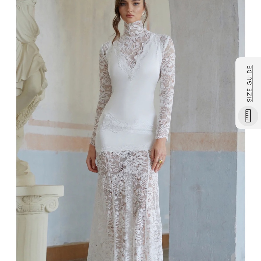 NWT Miss Rosier Bridal Elegant White Lace Dress XS